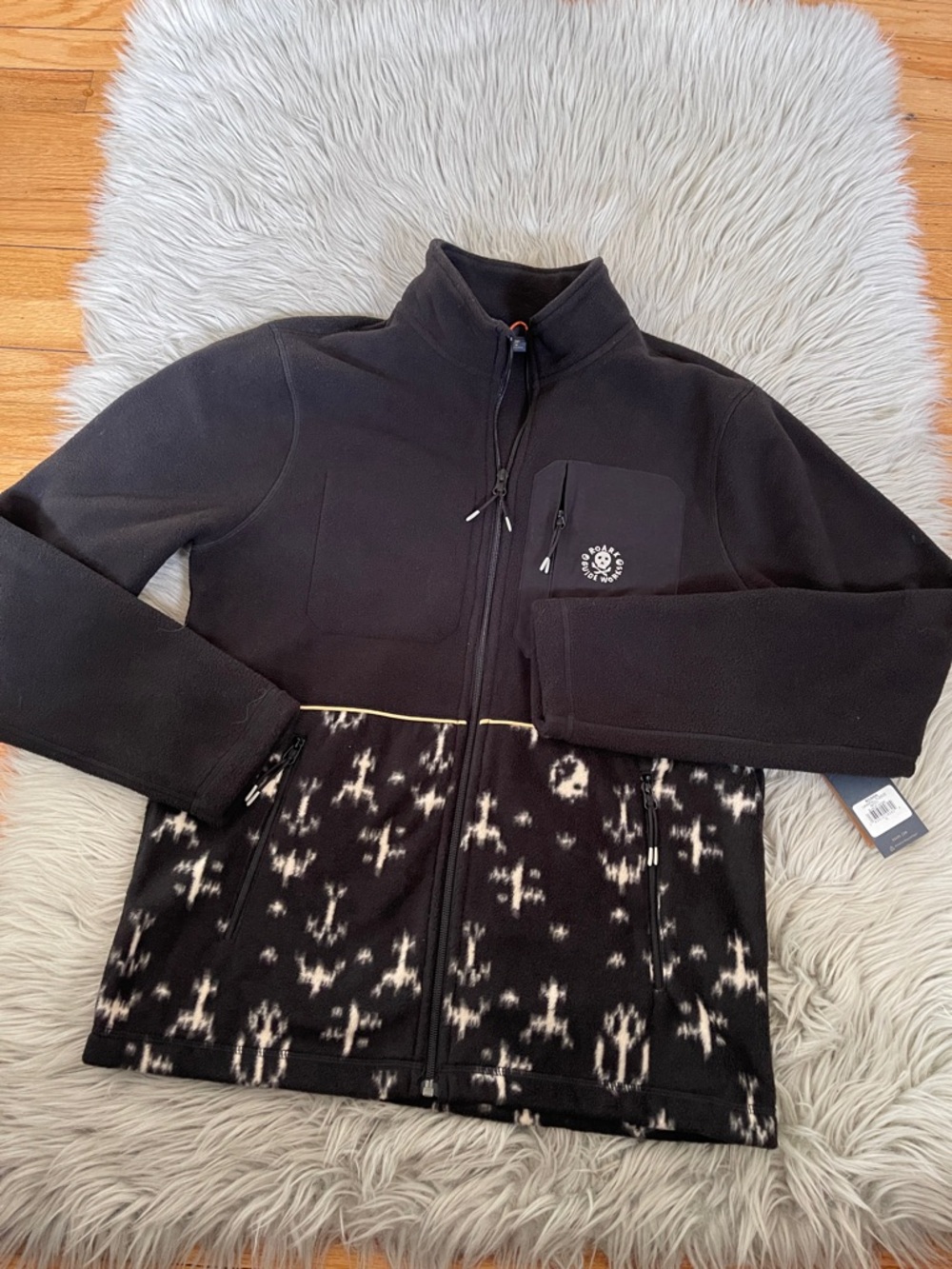 Roark Black Landfall Fleece Jacket - Tag Shown
